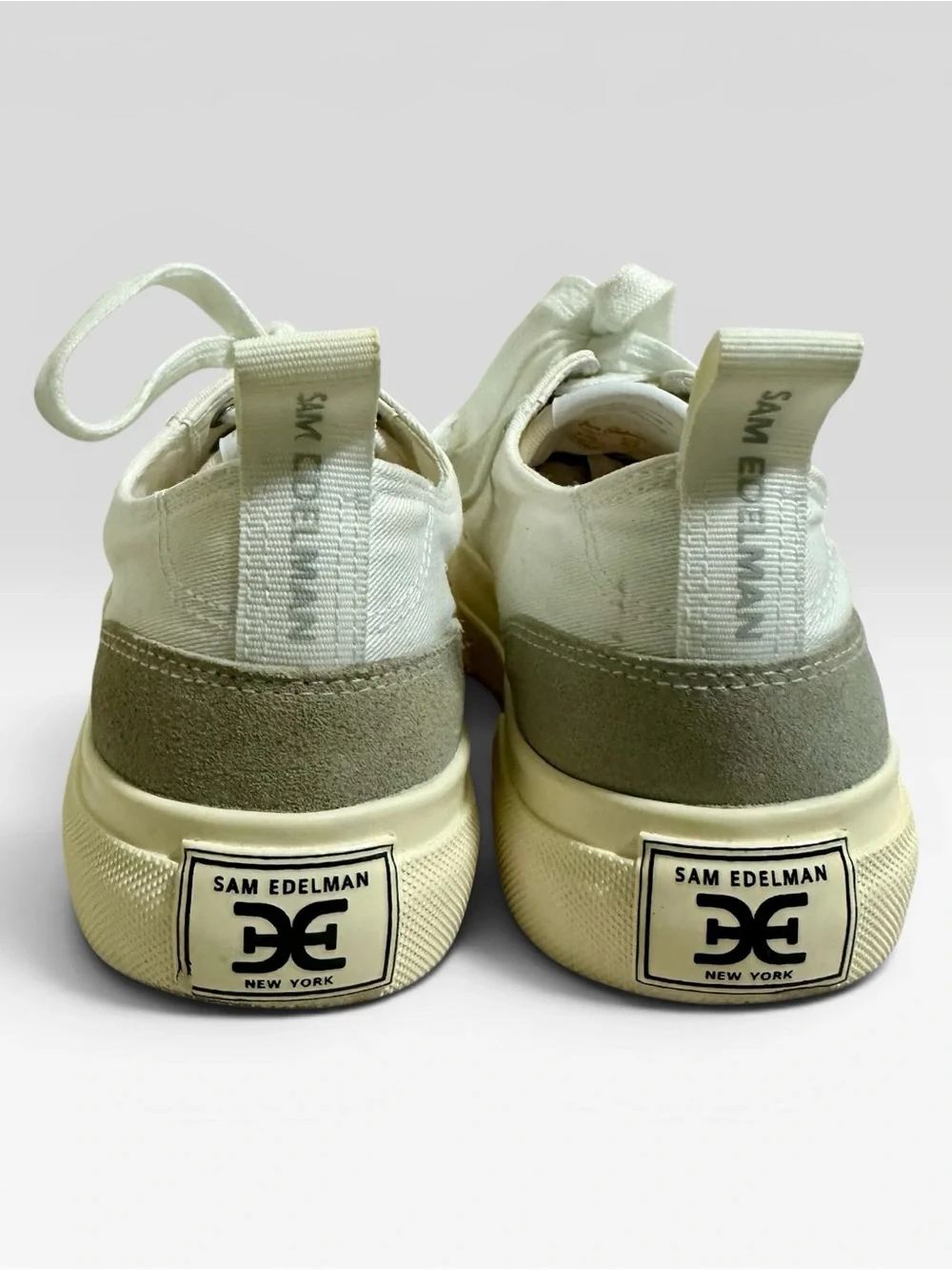Sam Edelman Women’s Platform Canvas Sneakers White Size 6.5 Lace Up Casual
